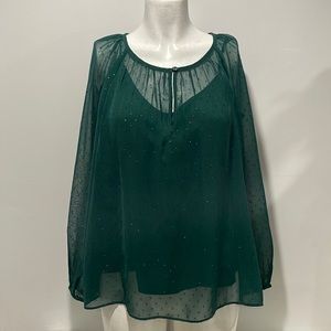 Point Sur 2 piece blouse in sparkly green